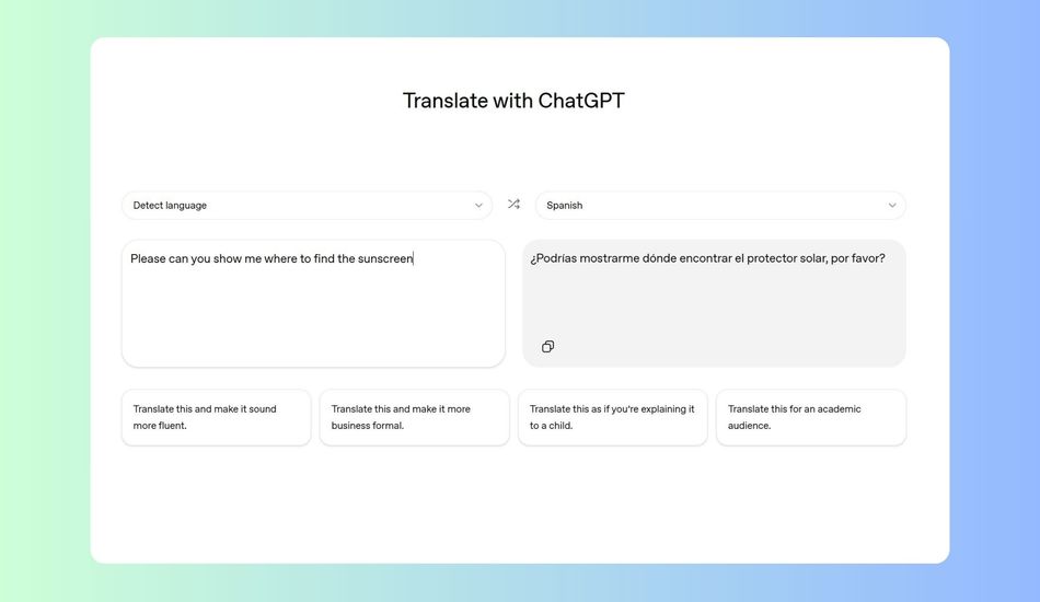 ChatGPT Translate